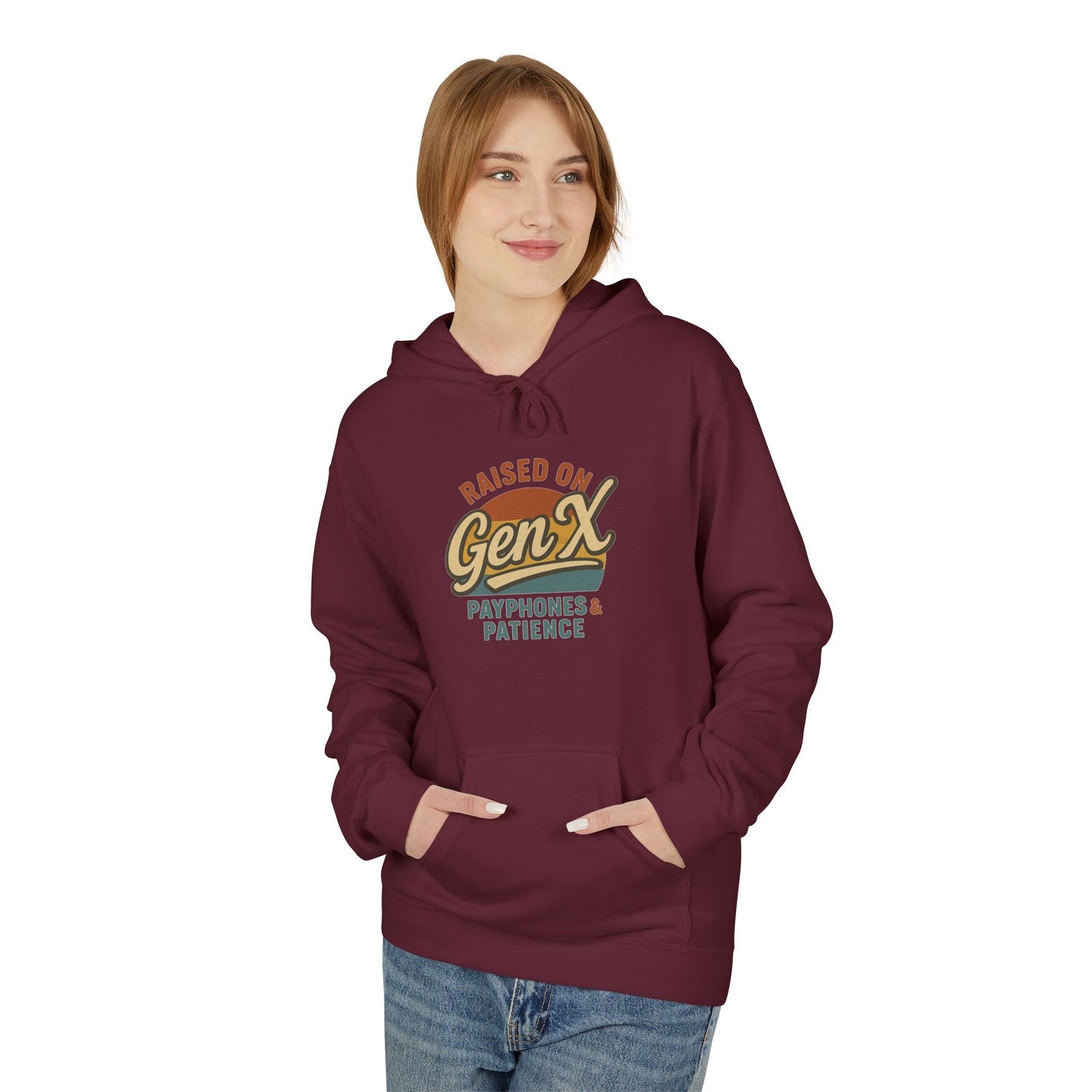 unisex softstyle hoodie - raised on gen x design