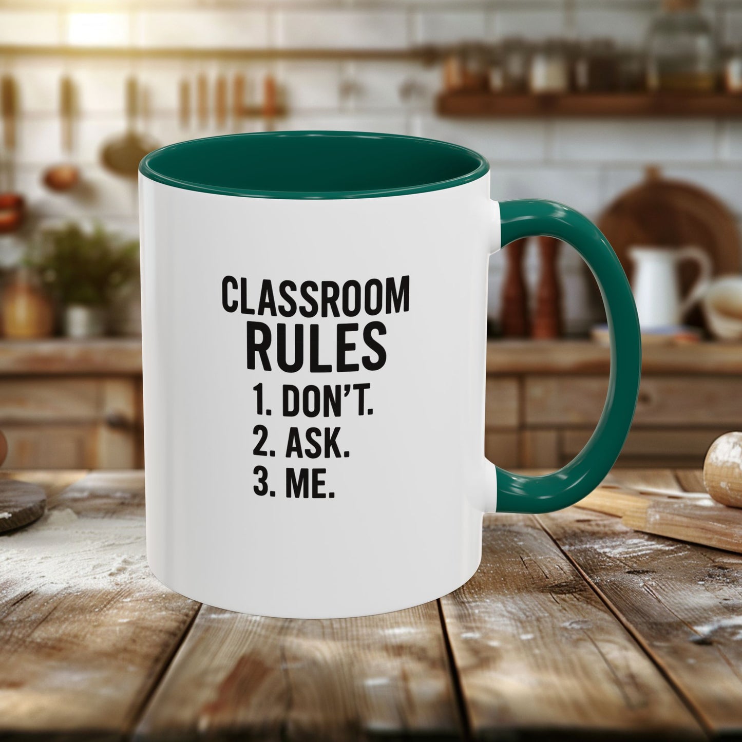 colorful classroom rules mug - perfect for teachers and students. teachers with attitude.