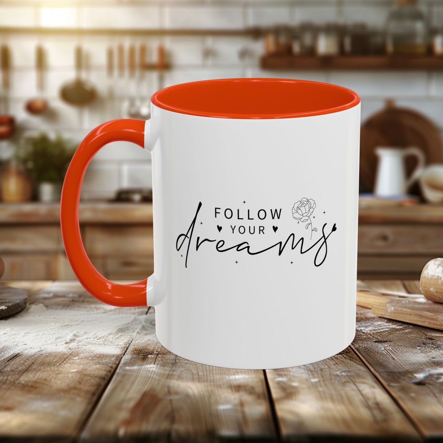 colorful mugs (11oz, 15oz) - follow your dreams - dream big quote