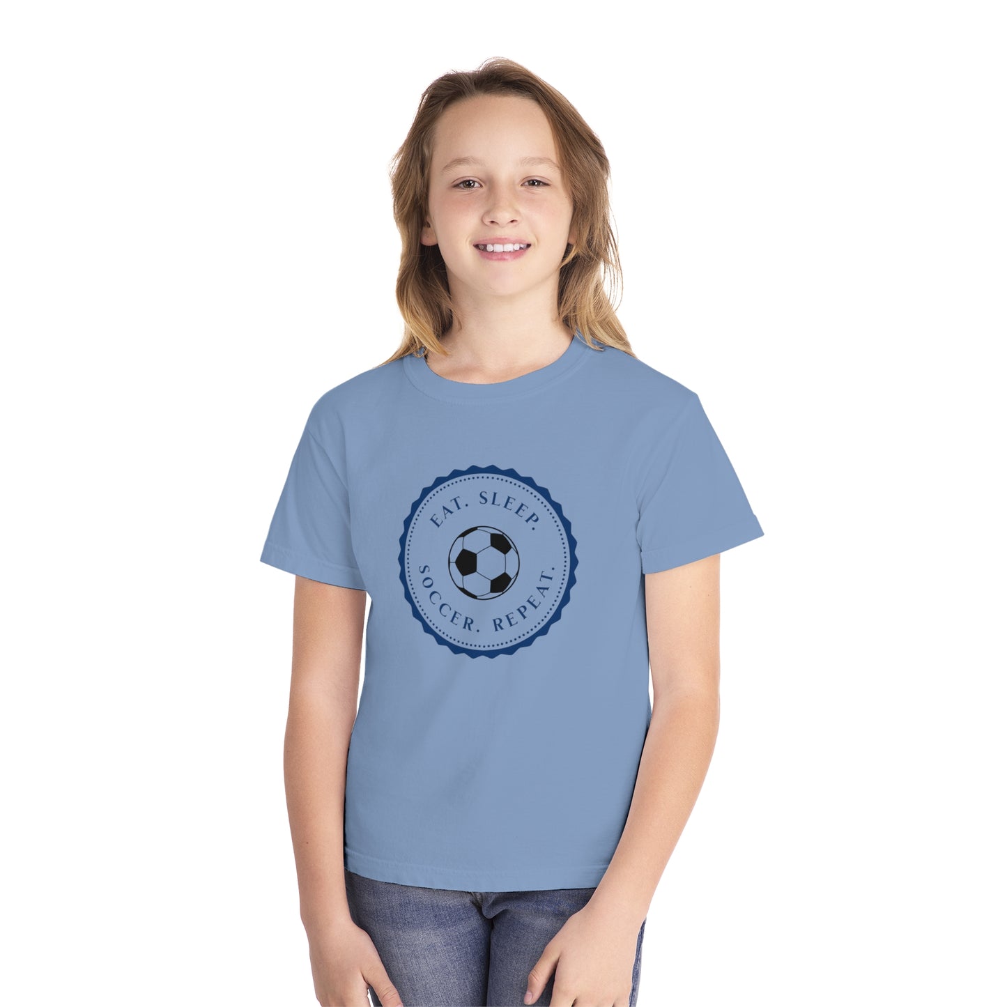 youth t-shirt - soccer. repeat.