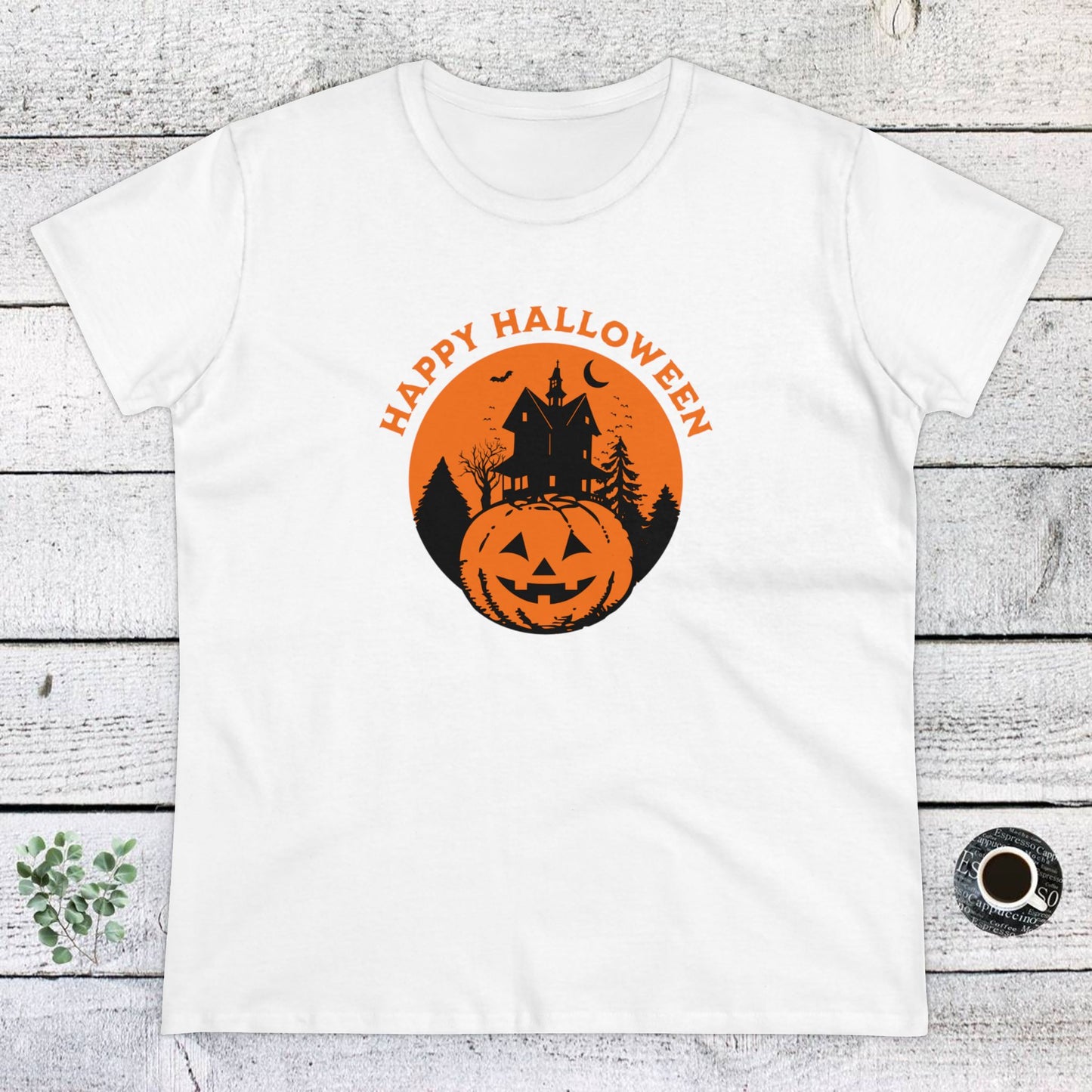 women halloween t-shirt, women tee, halloween gift, jack o'lantern - haunted halloween