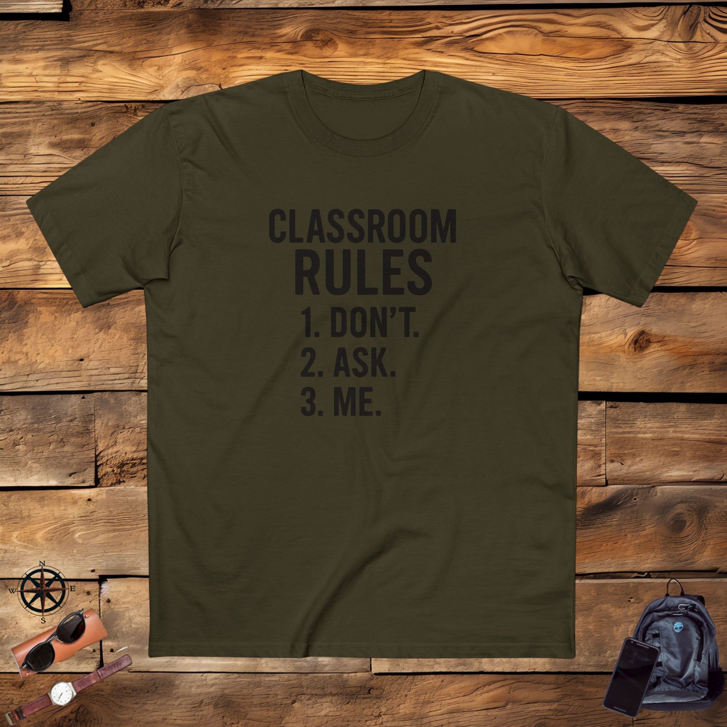 stylish men's stable tee - classroom rules design. teachers with attitude.