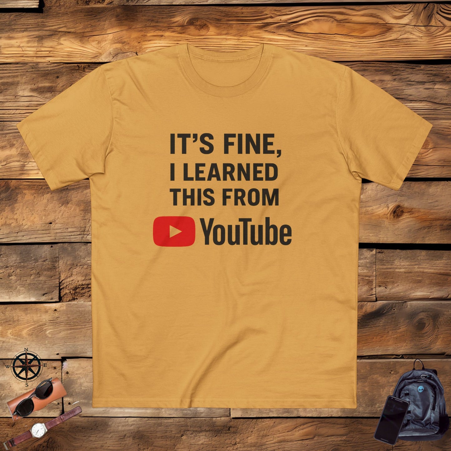 men's stable tee: it's fine, i learned this from youtube