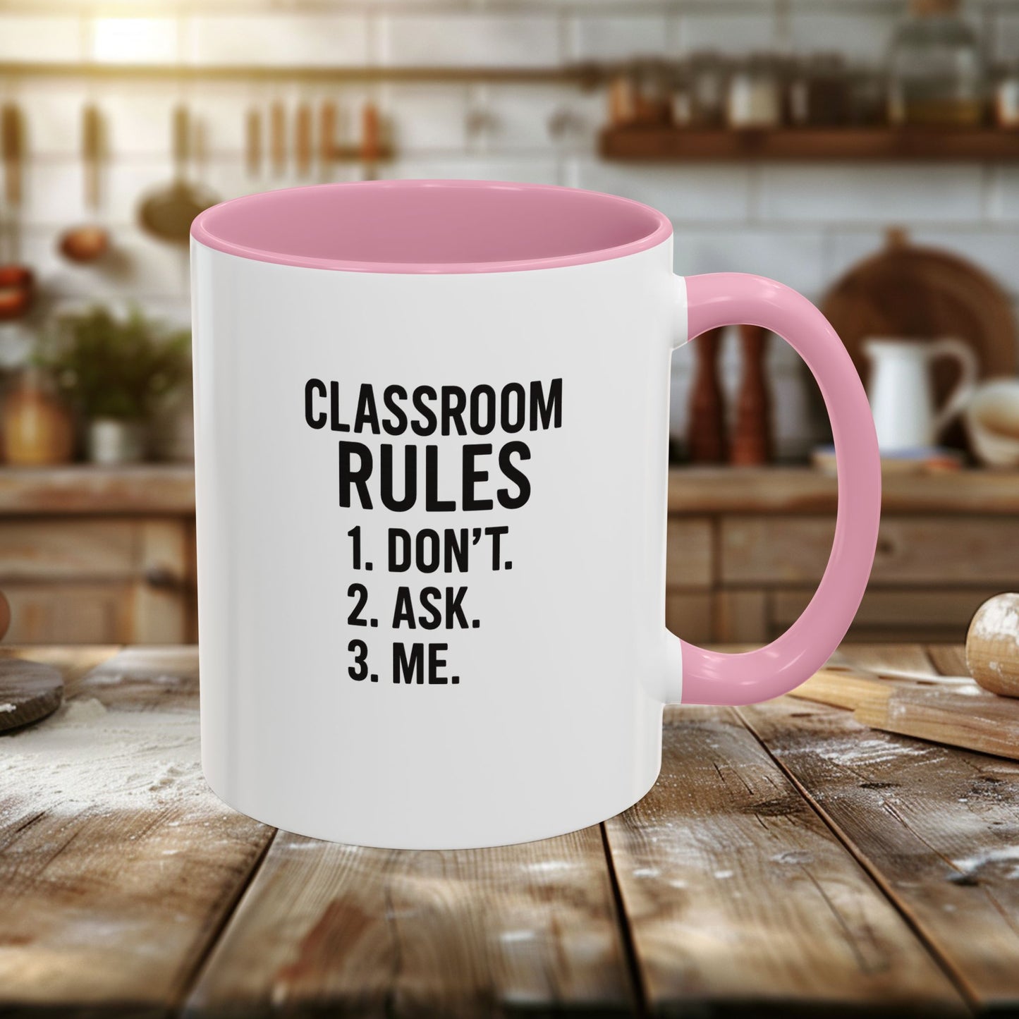 colorful classroom rules mug - perfect for teachers and students. teachers with attitude.