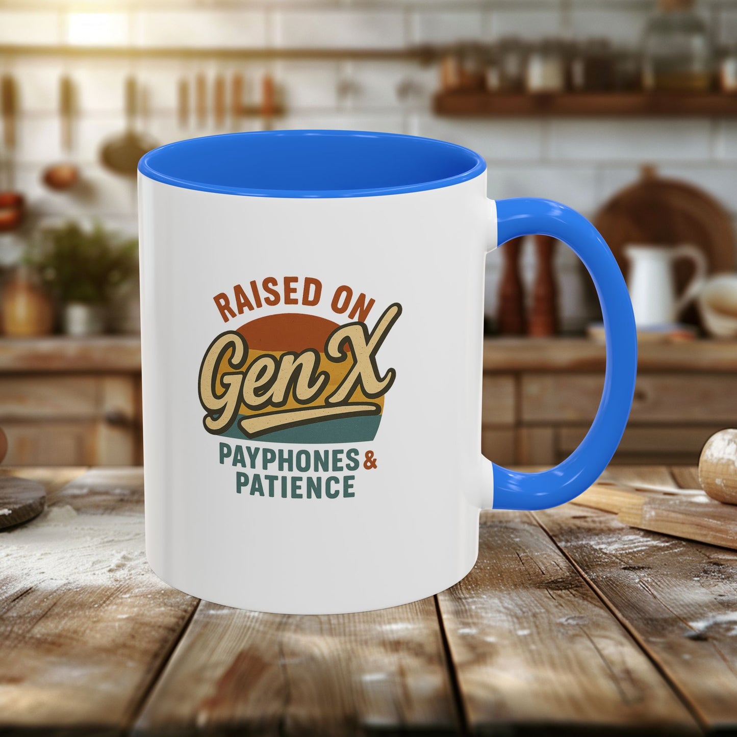 colorful 'raised on gen x' mug - perfect gift for nostalgic coffee lovers