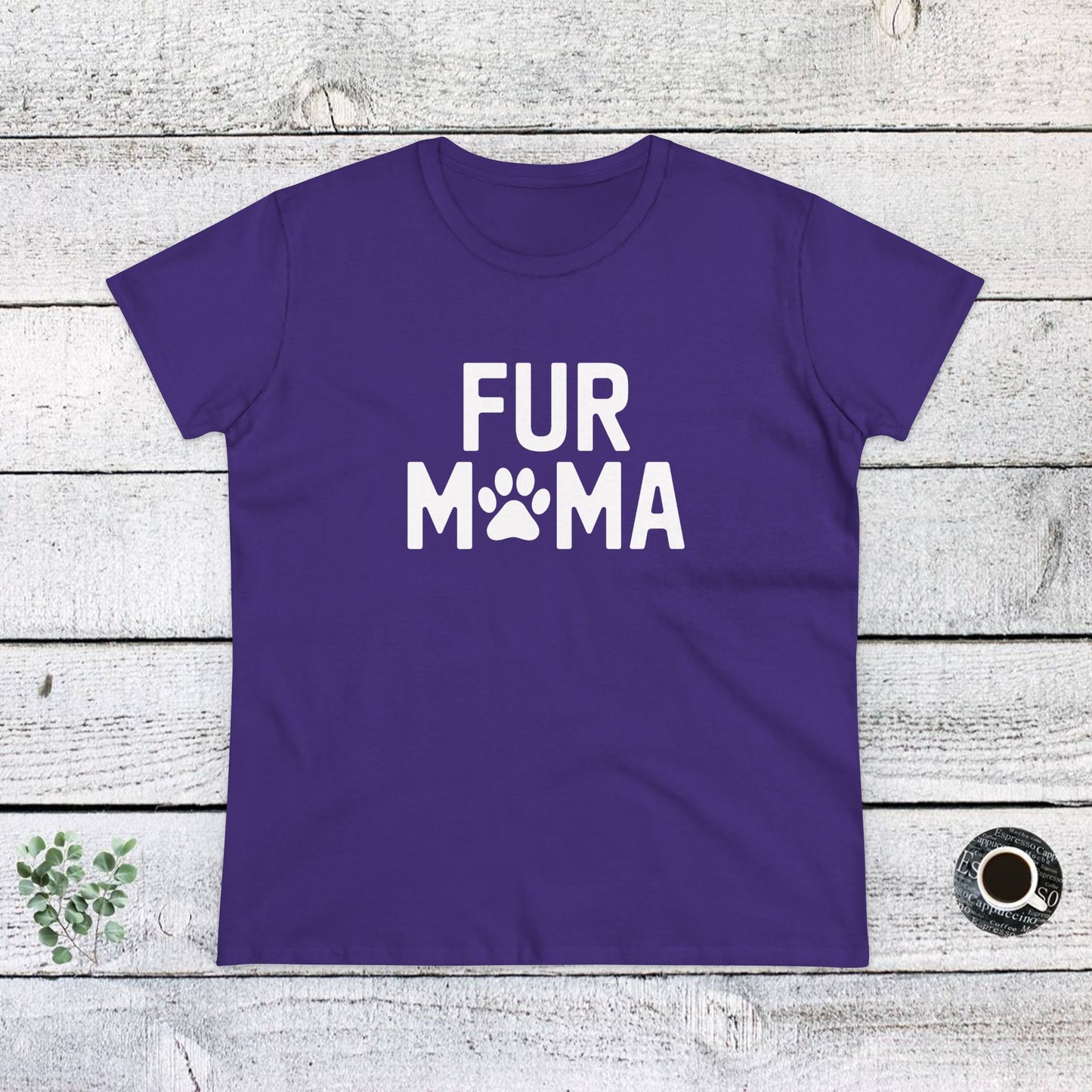 women's midweight cotton tee - fur muma | funny dog lover gift | cute pet quote design