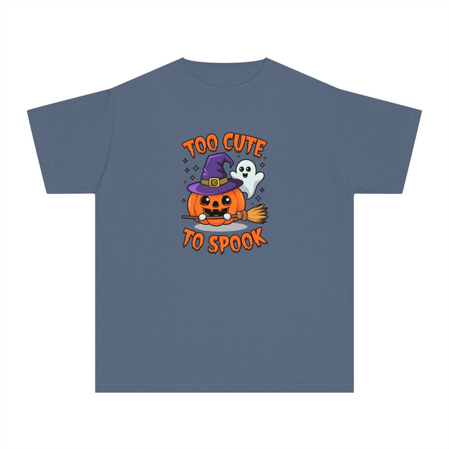 youth t-shirt, youth halloween t-shirt, too cute to spook!