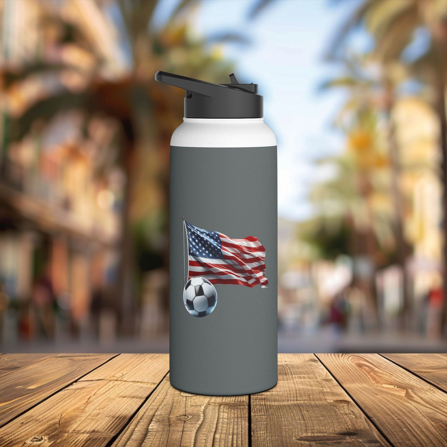usa soccer inspired stainless steel water bottle - durable & eco-friendly