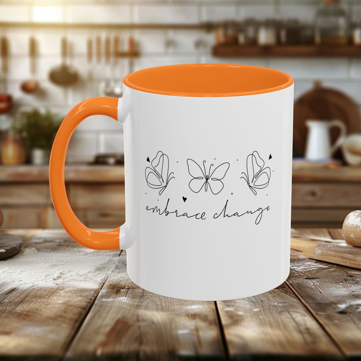 colorful mugs (11oz, 15oz) - embrace change - growth mindset quote