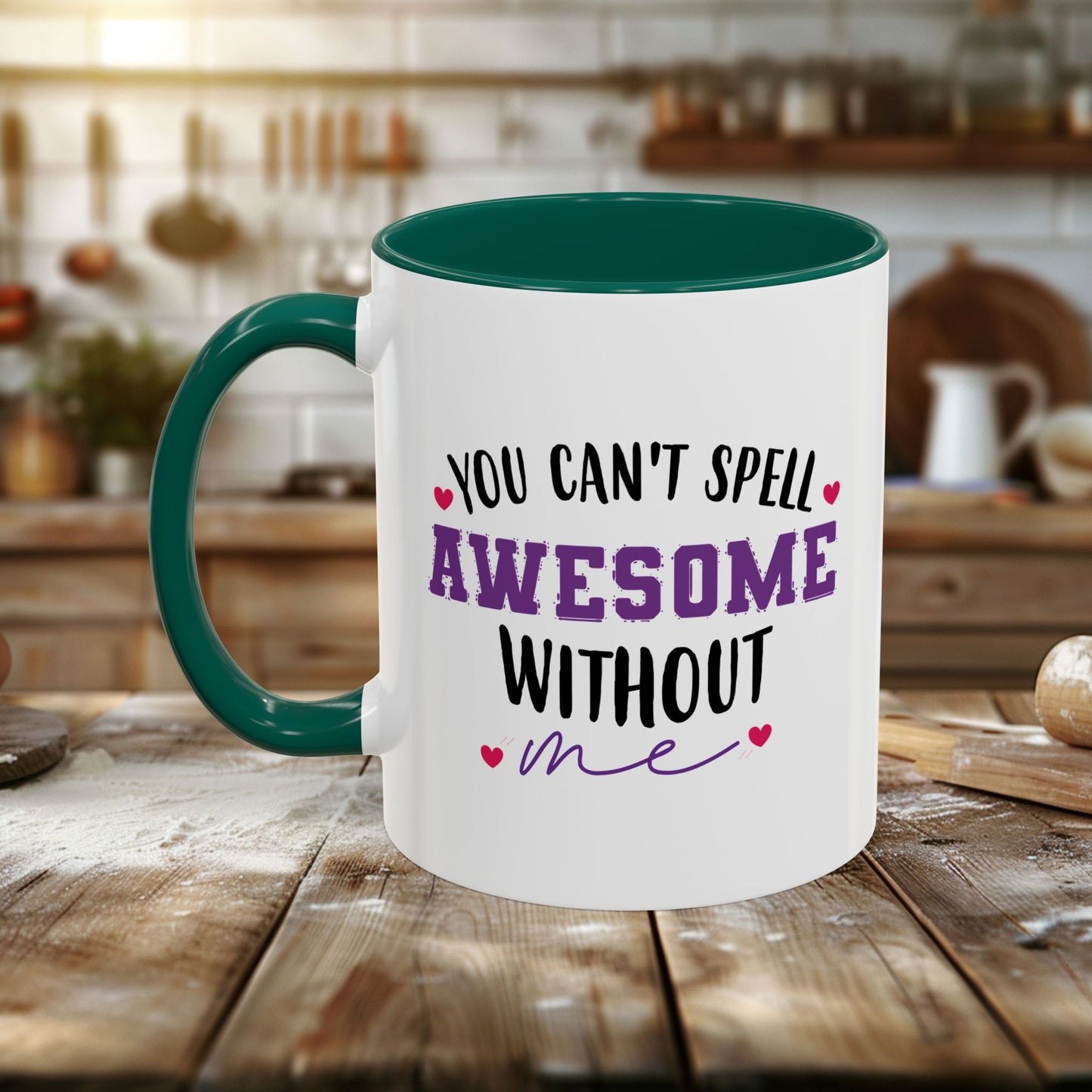 colorful mugs (11oz, 15oz) - you can’t spell awesome without me - funny confidence quote