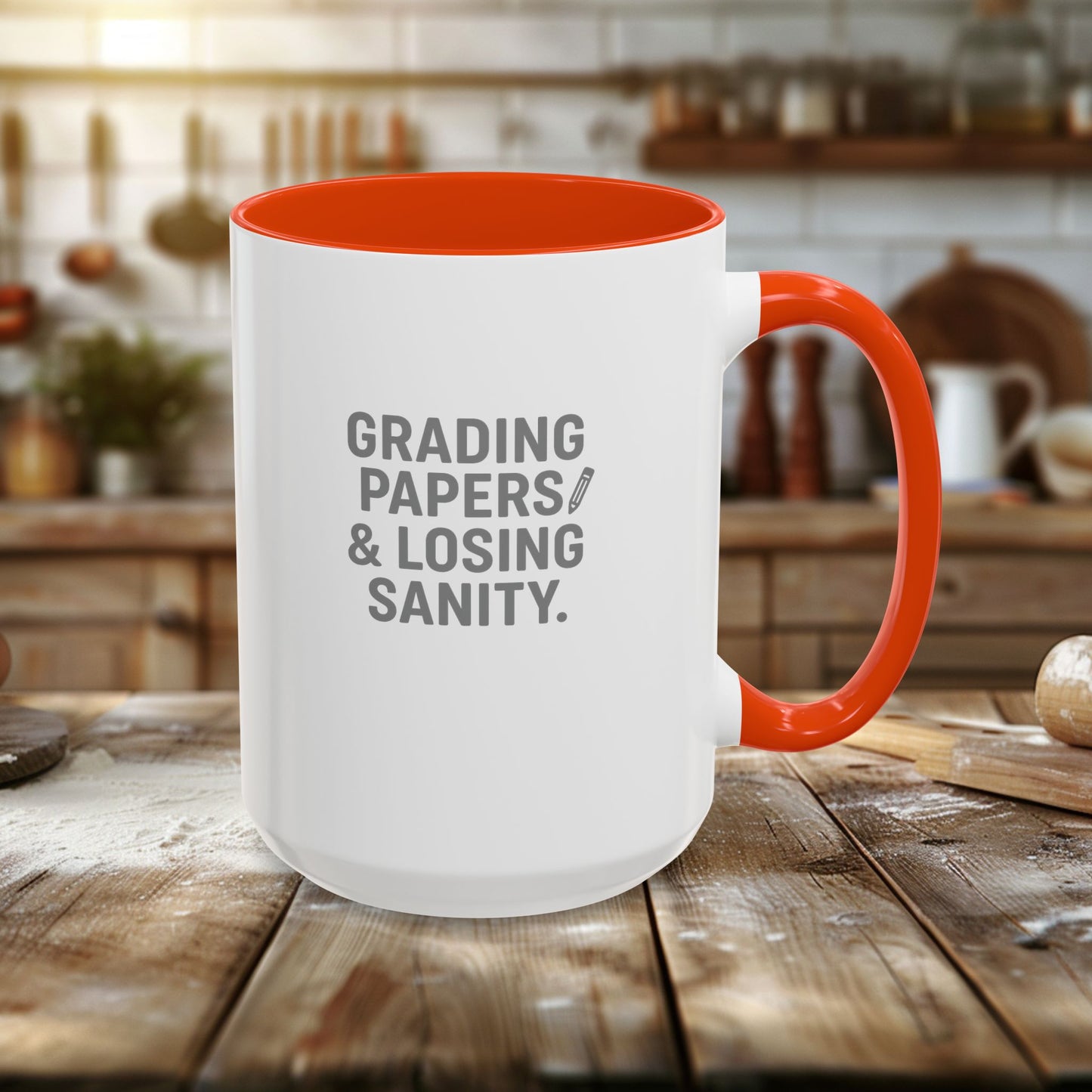 colorful grading papers & losing sanity mug – perfect gift for teachers. teachers with attitude.