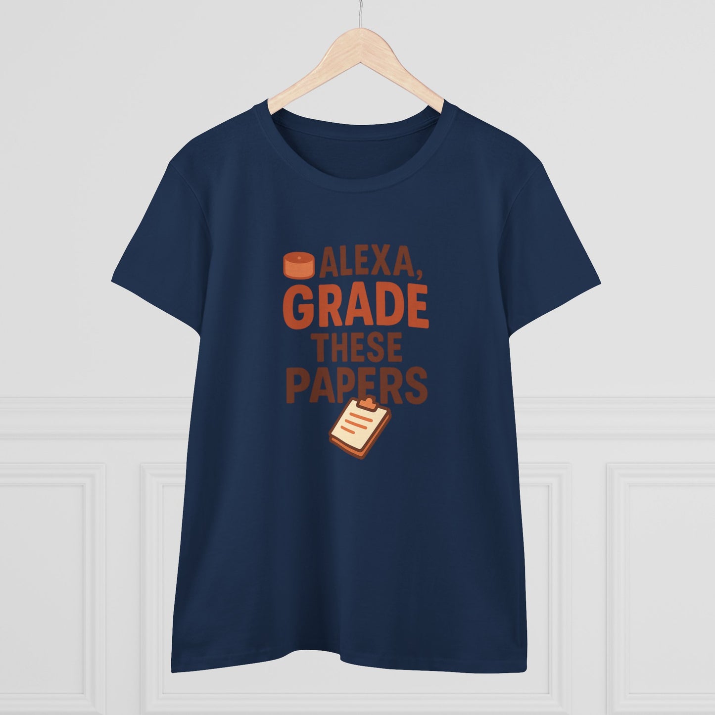 fun women's cotton tee - alexa, grade these papers. teachers with attitude.
