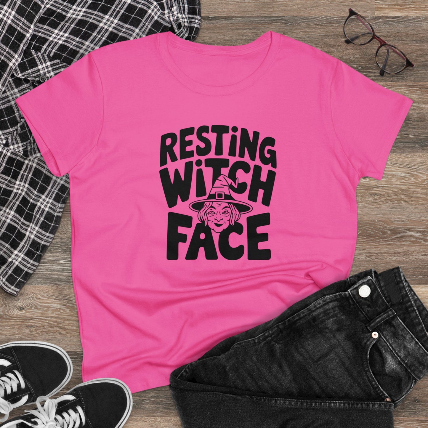 women's t-shirt, women's tee, women's halloween, witch!