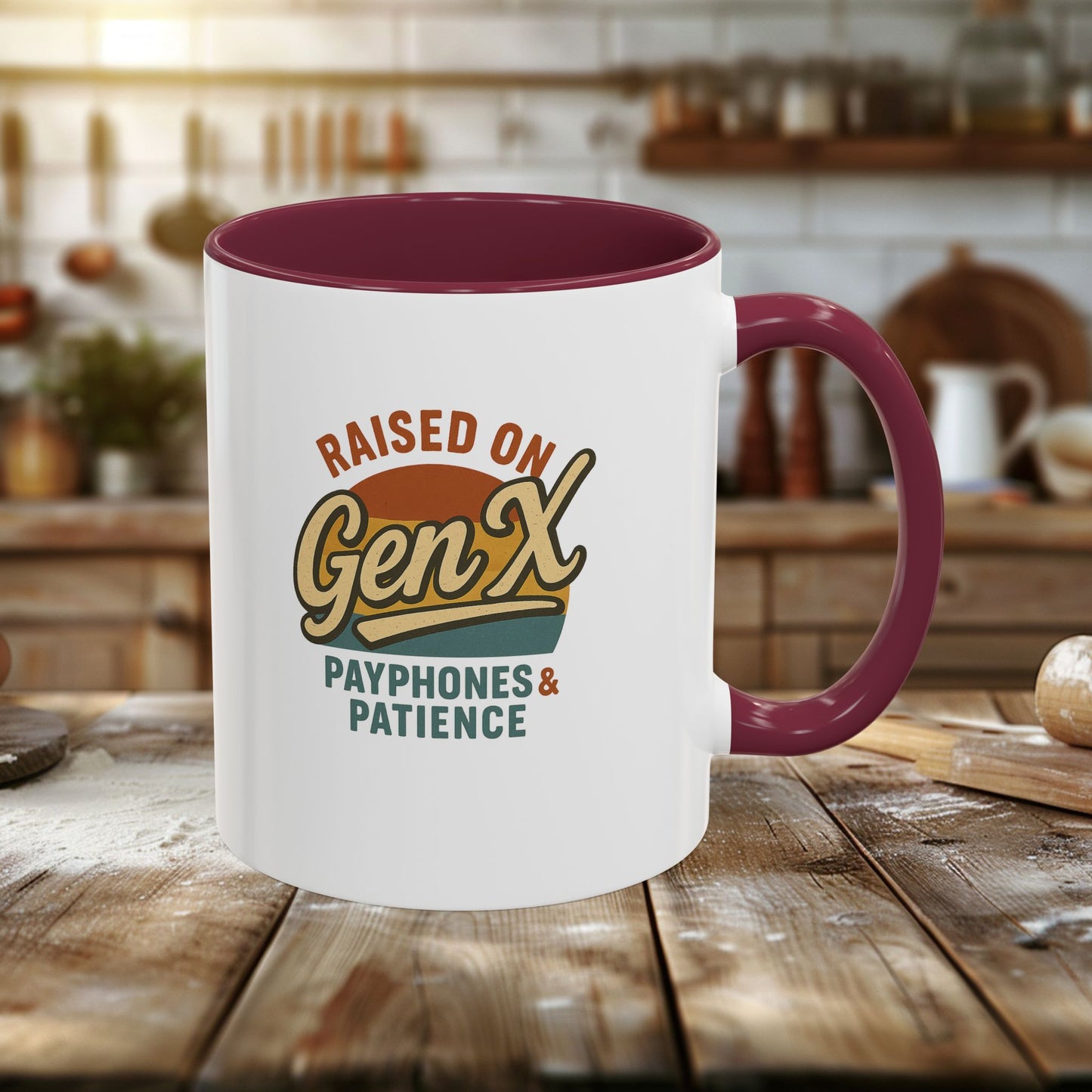 colorful 'raised on gen x' mug - perfect gift for nostalgic coffee lovers