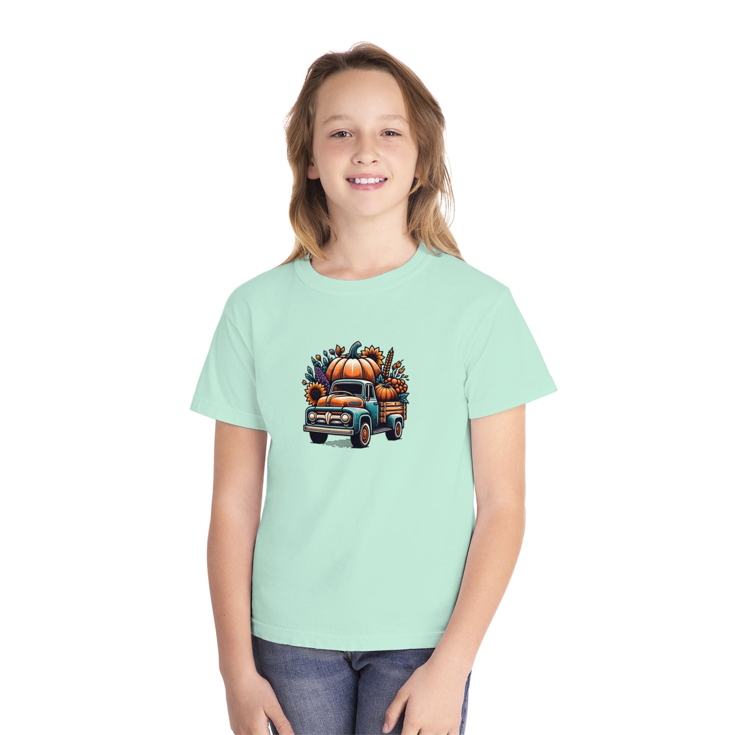 youth t-shirt - pumpkin truck!