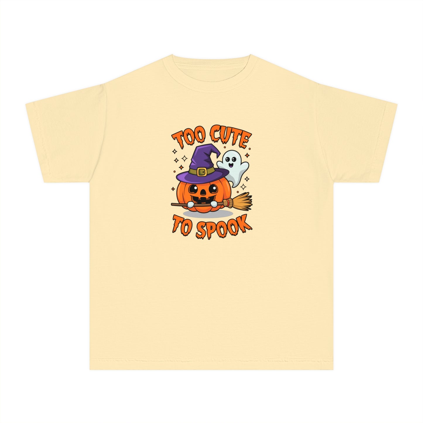 youth t-shirt, youth halloween t-shirt, too cute to spook!