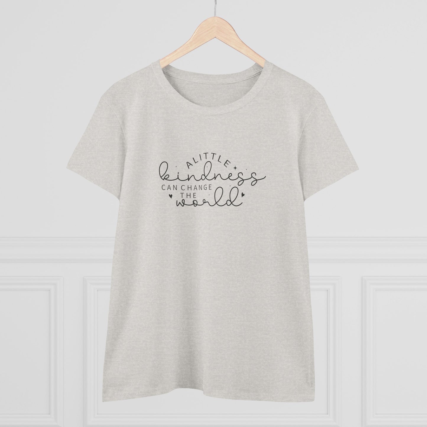 women's midweight cotton tee - a little kindness, a little less judgment - kindness quote