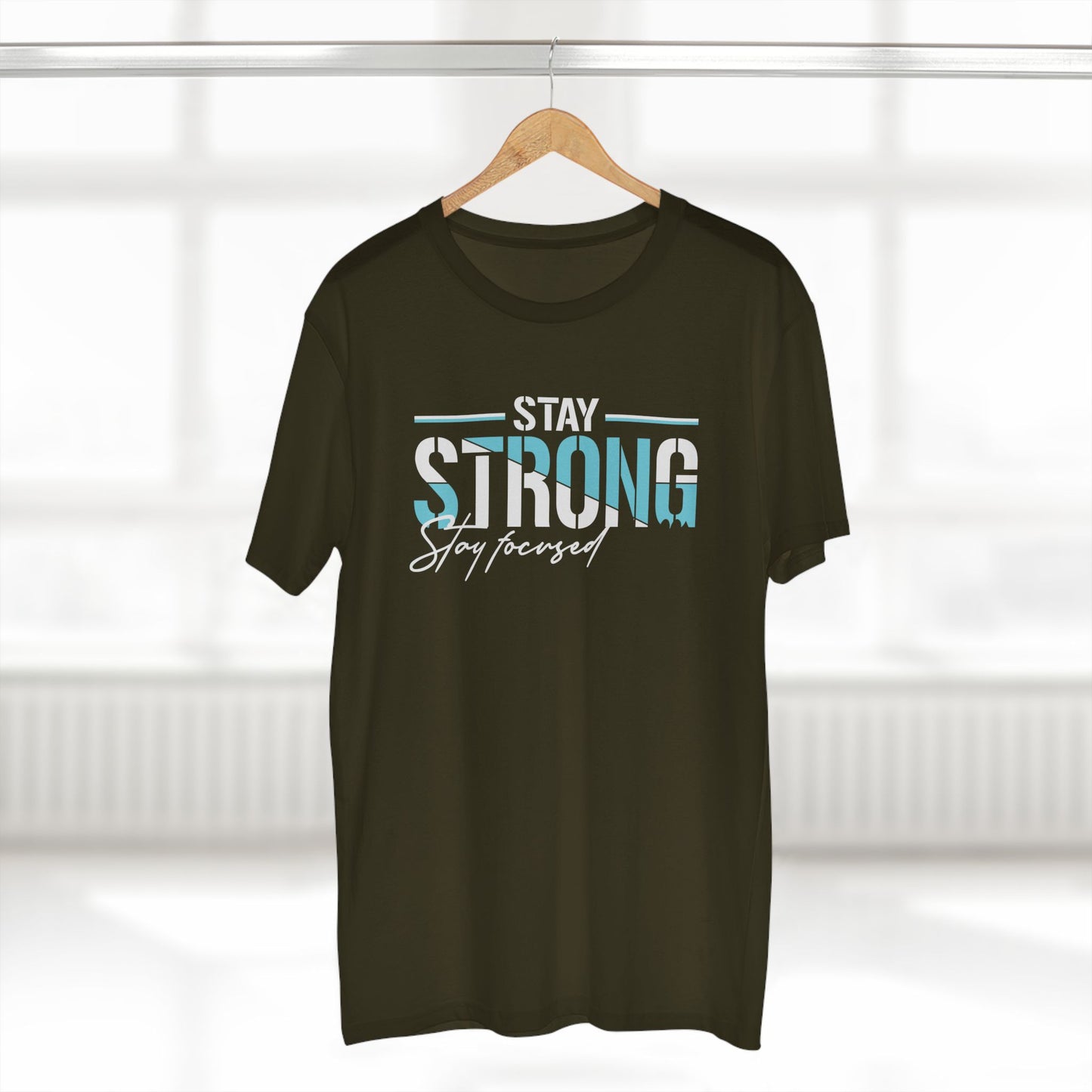 adult staple tee - stay strong - simple motivation design