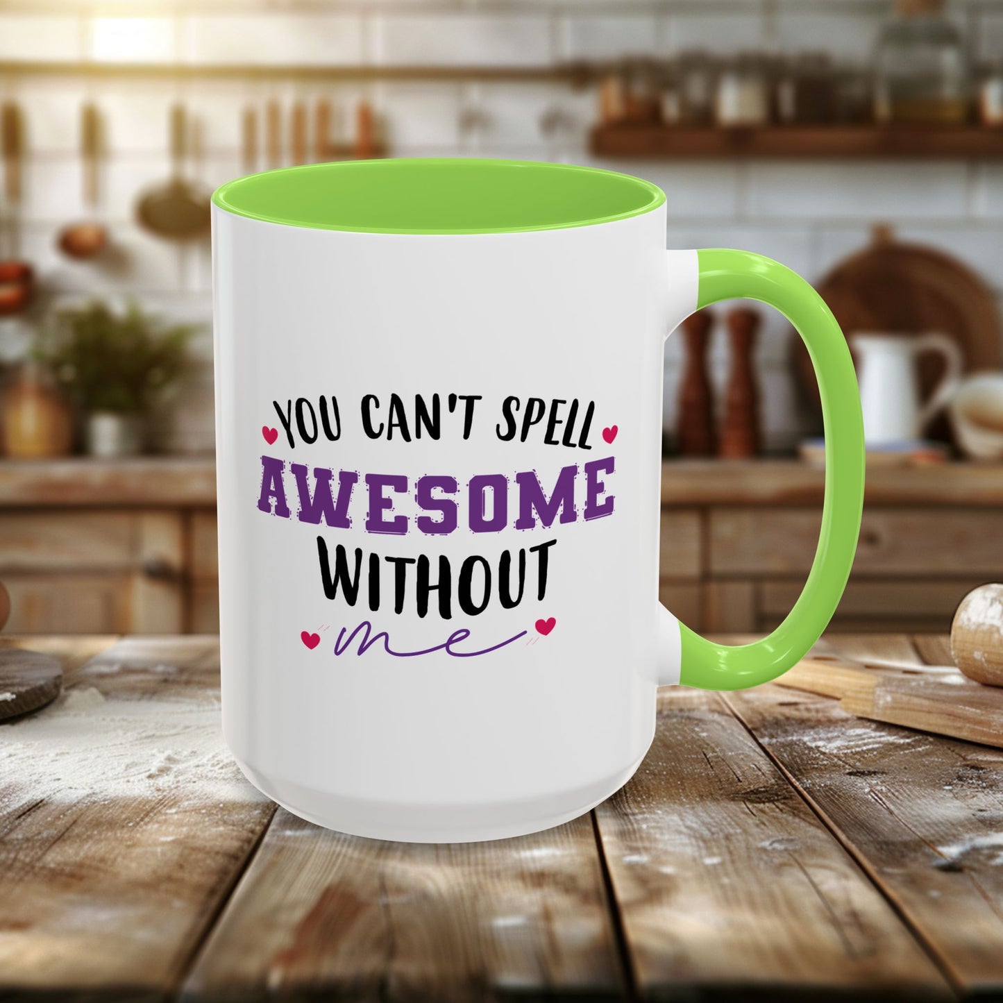 colorful mugs (11oz, 15oz) - you can’t spell awesome without me - funny confidence quote