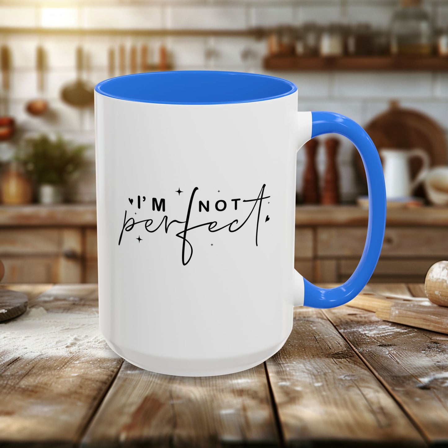colorful mugs (11oz, 15oz) - i’m not perfect - self-acceptance quote