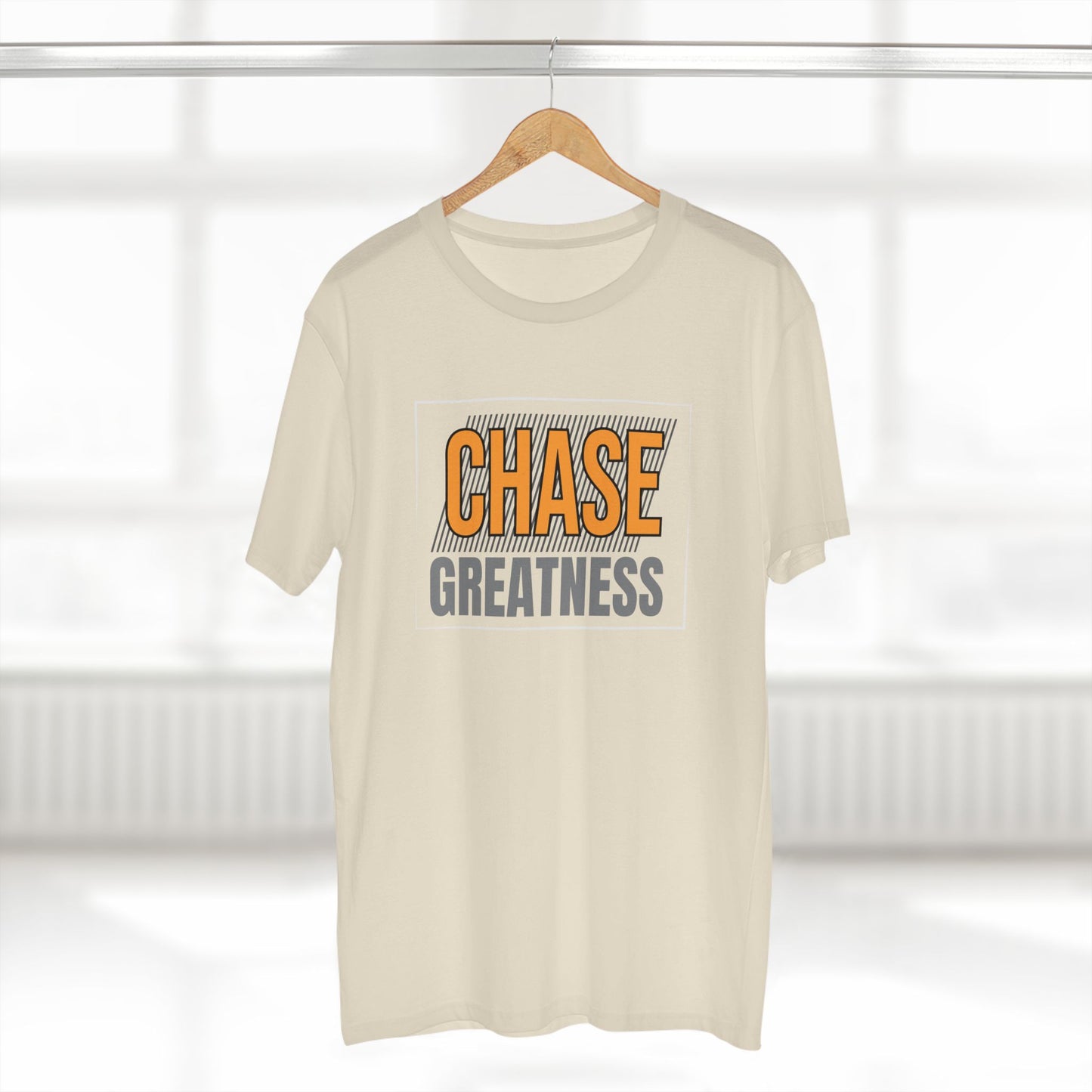 adult staple tee - chase greatness - bold motivation quote