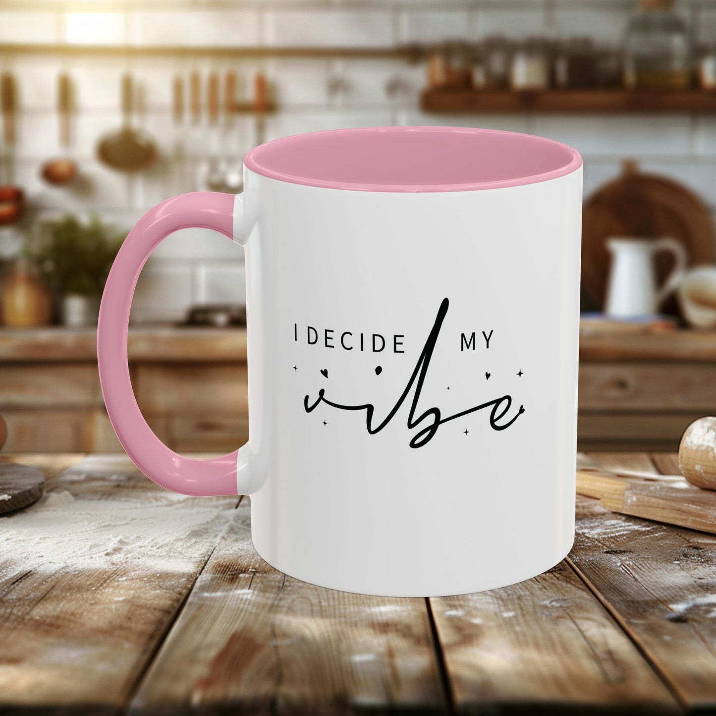 colorful mugs (11oz, 15oz) - i decide my vibe - confidence & control quote