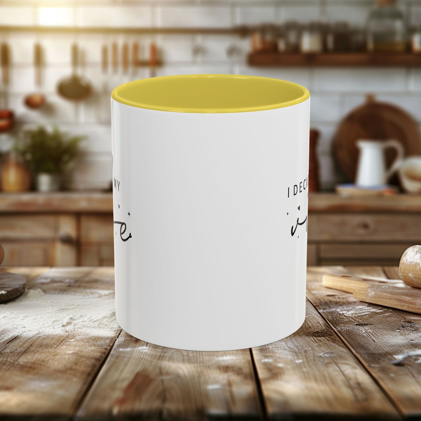colorful mugs (11oz, 15oz) - i decide my vibe - confidence & control quote
