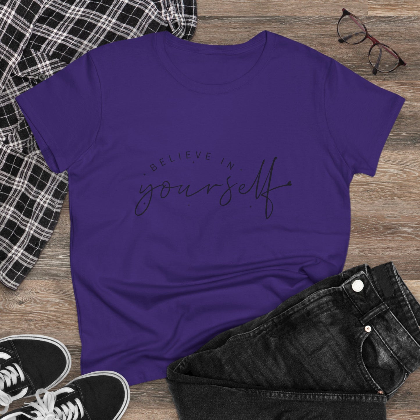 women's cotton tee: believe in yourself design