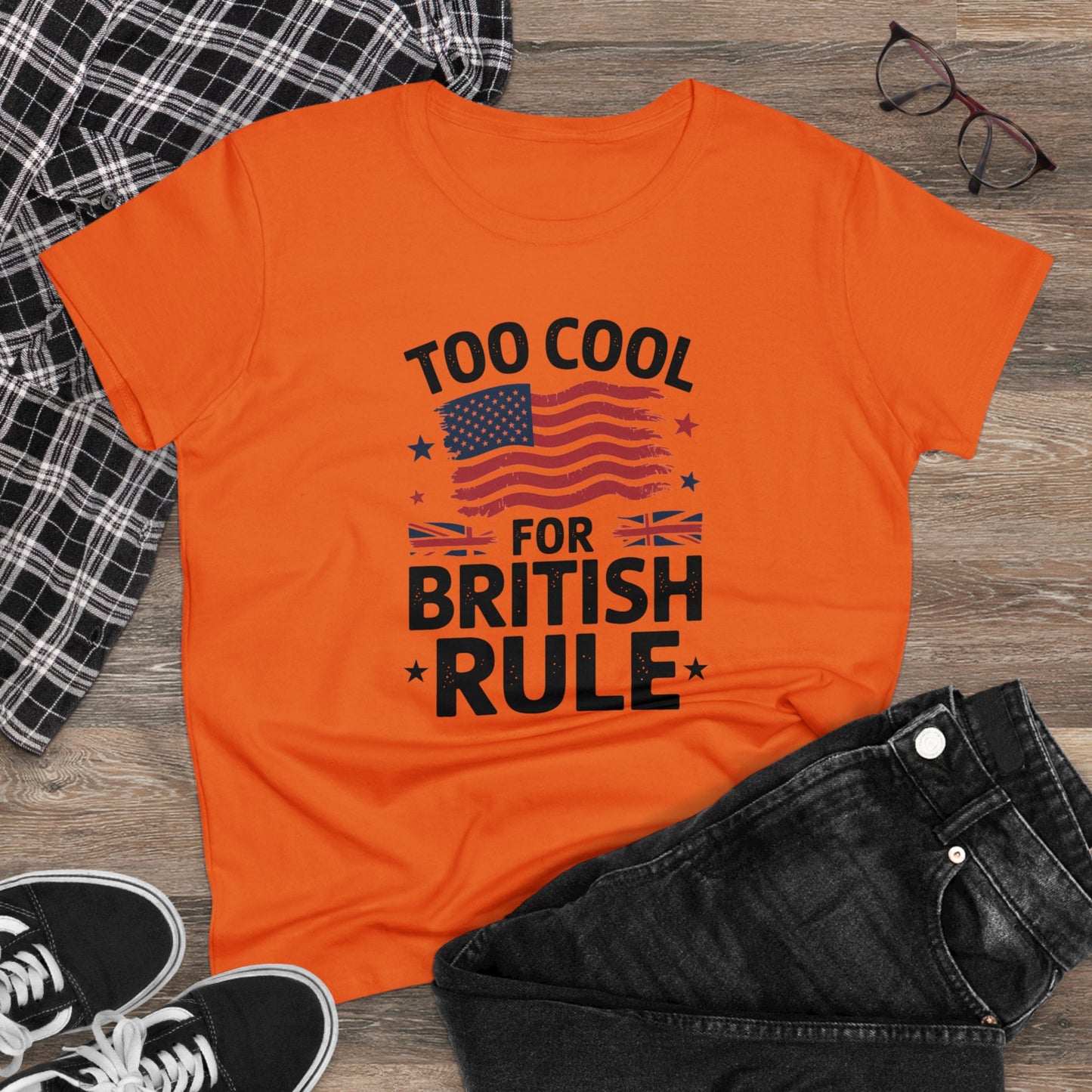 women's' t-shirt, women's tee, funny gift, too cool for british rule!
