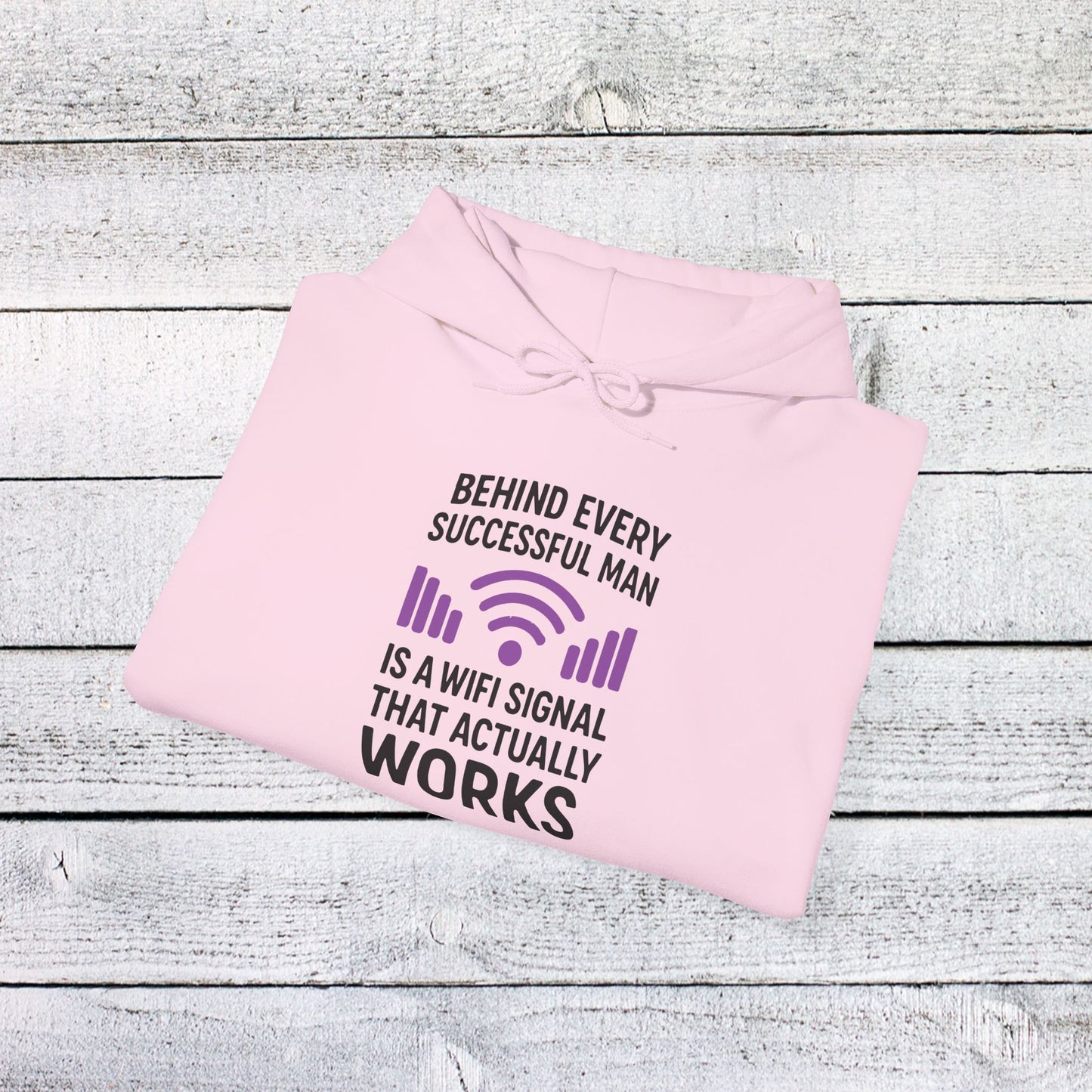 unisex heavy blend™ hooded sweatshirt - behind every successful man is a wifi signal that works