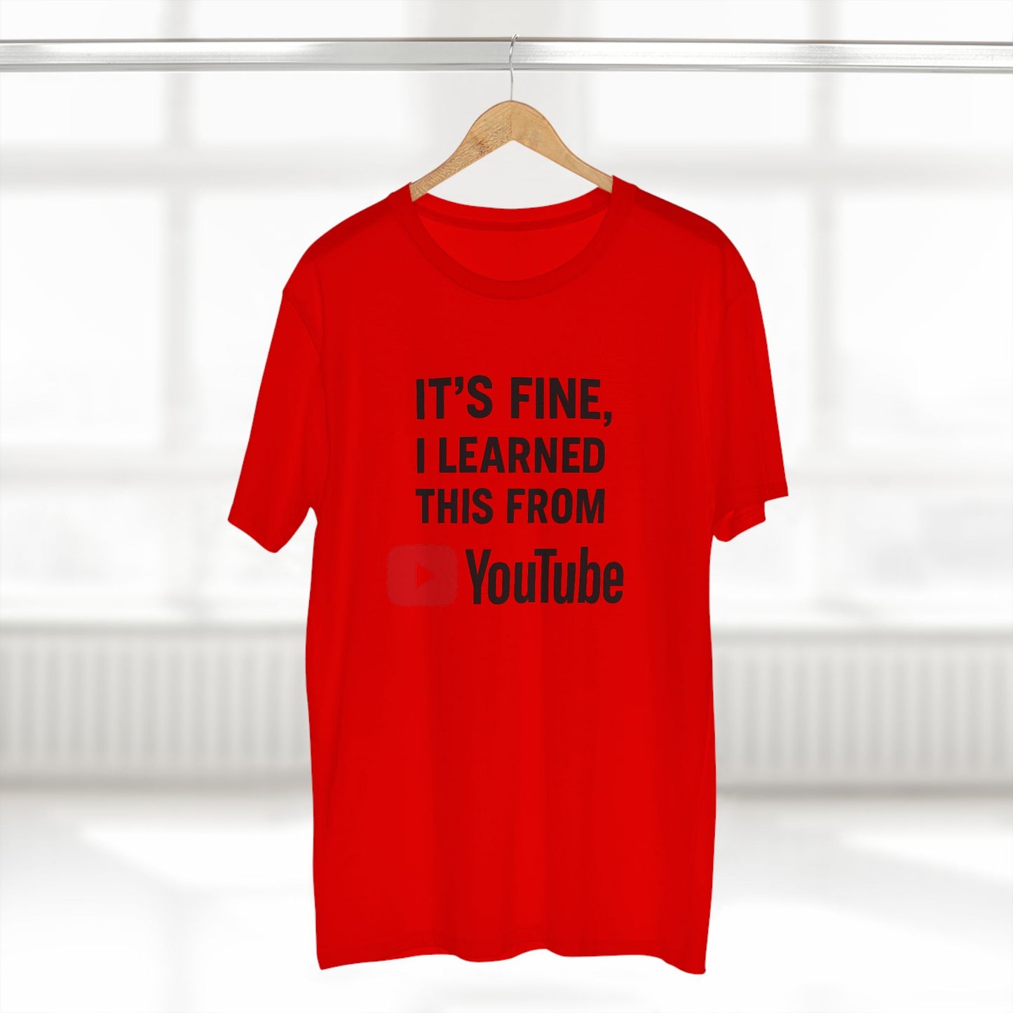 men's stable tee: it's fine, i learned this from youtube