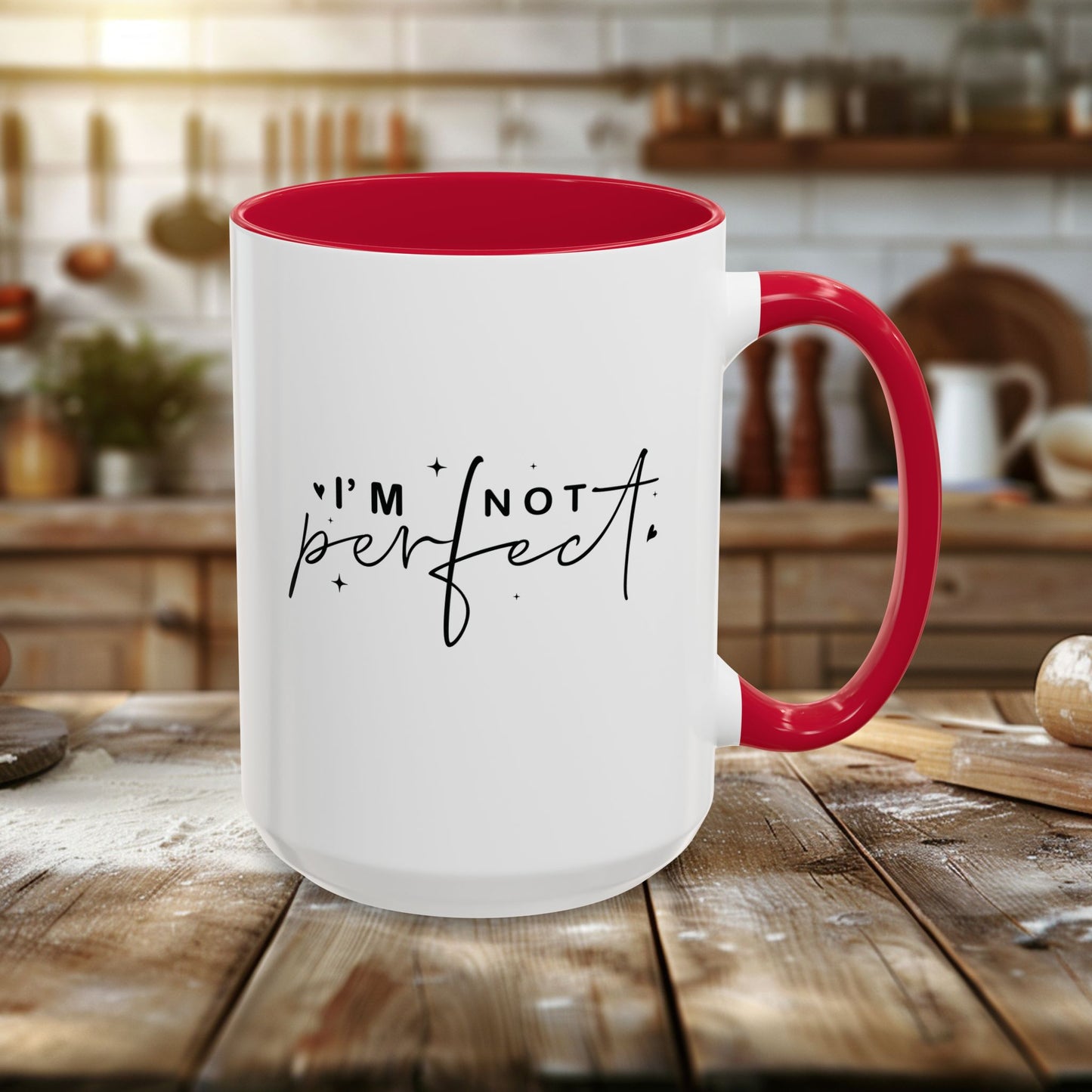colorful mugs (11oz, 15oz) - i’m not perfect - self-acceptance quote