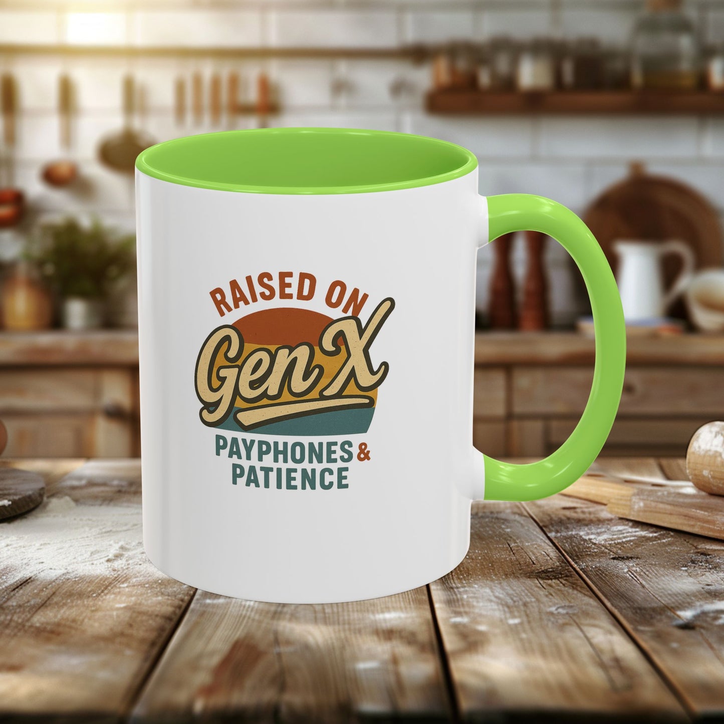 colorful 'raised on gen x' mug - perfect gift for nostalgic coffee lovers