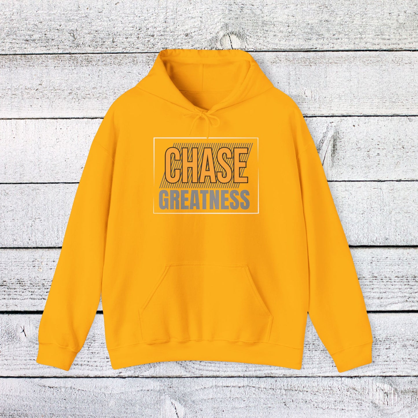 unisex heavy blend™ hooded sweatshirt - chase greatness - bold motivation quote