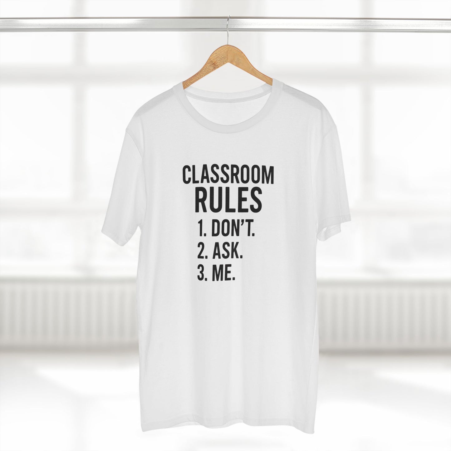 stylish men's stable tee - classroom rules design. teachers with attitude.