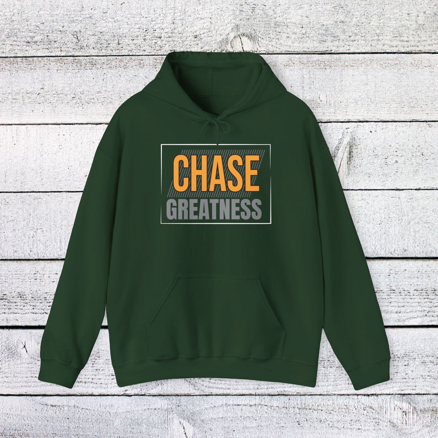 unisex heavy blend™ hooded sweatshirt - chase greatness - bold motivation quote