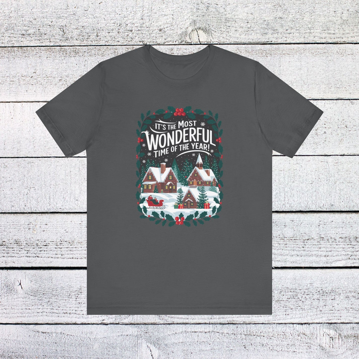 men & women christmas t-shirt. most wonderful time of year. unisex christmas t-shirt.