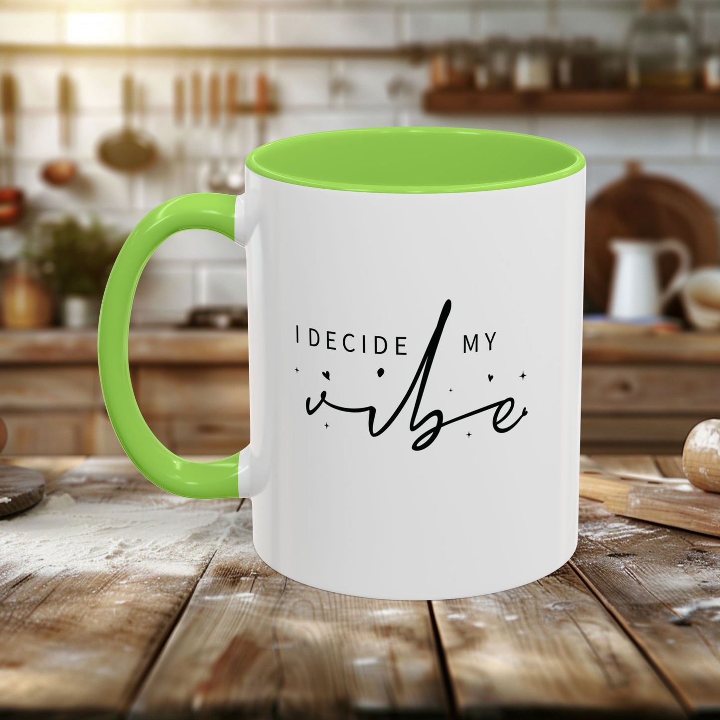 colorful mugs (11oz, 15oz) - i decide my vibe - confidence & control quote