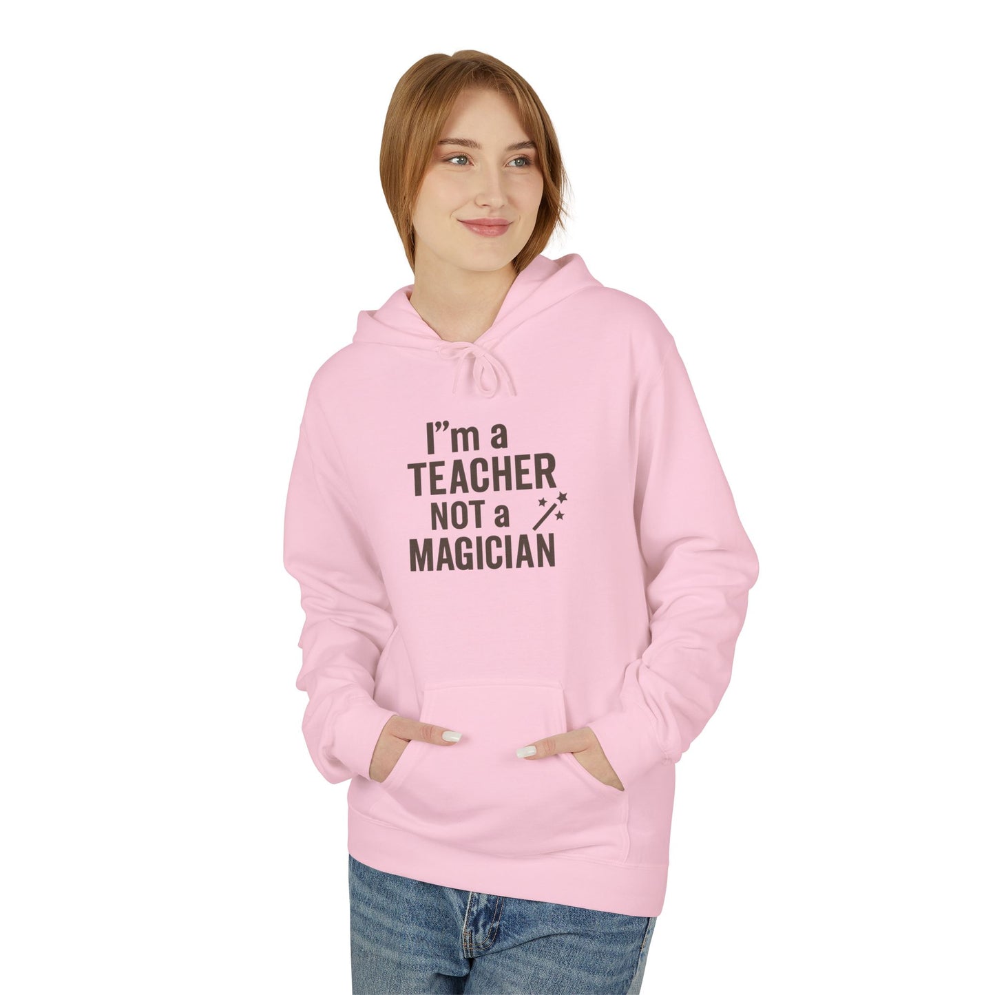 unisex softstyle hoodie - i'm a teacher not a magician design. teachers with attitude.