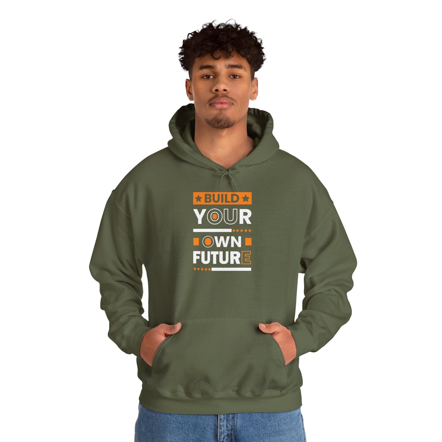 unisex heavy blend™ hooded sweatshirt - build your own future - empowerment message