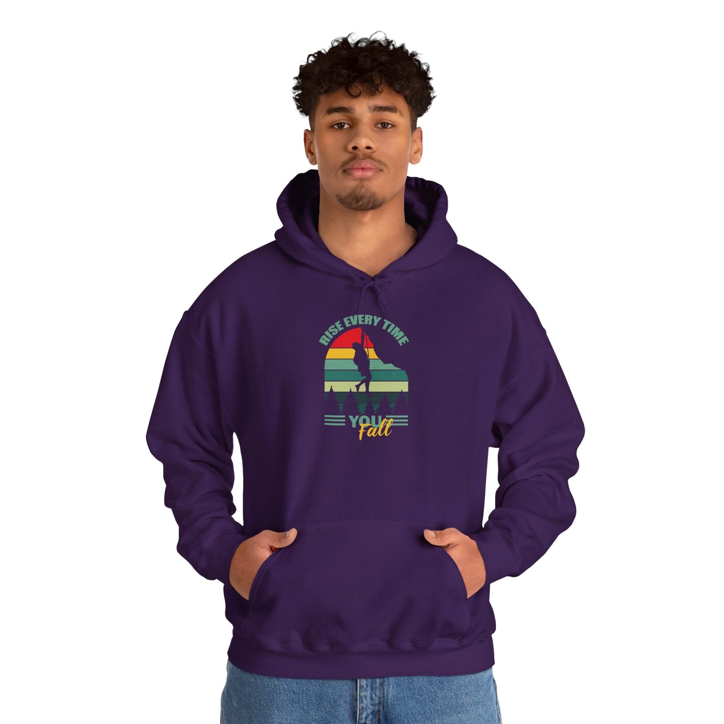 unisex heavy blend™ hooded sweatshirt - rise every time you fall - resilience quote