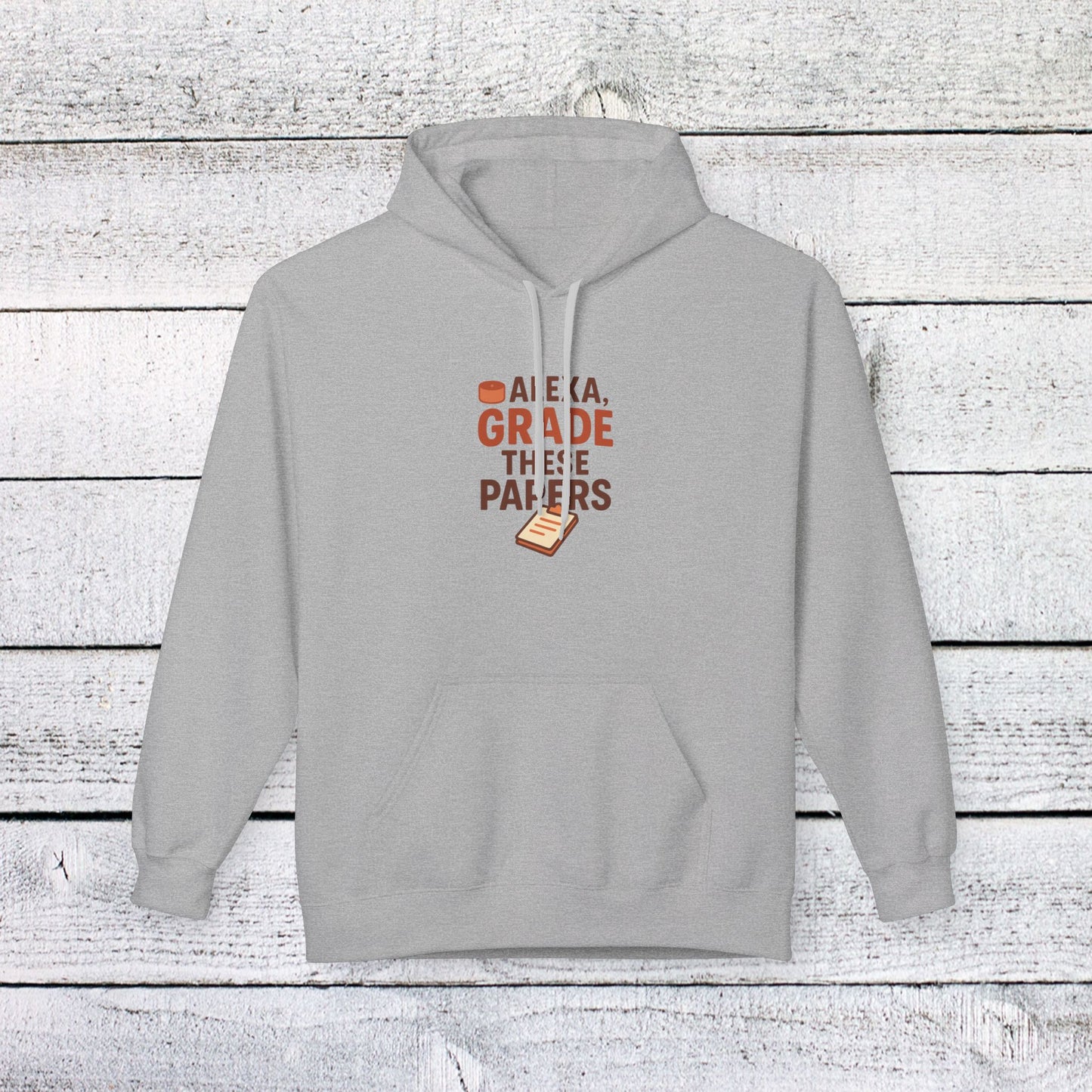 unisex softstyle hoodie - fun 'alexa, grade these papers' design. teachers with attitude.