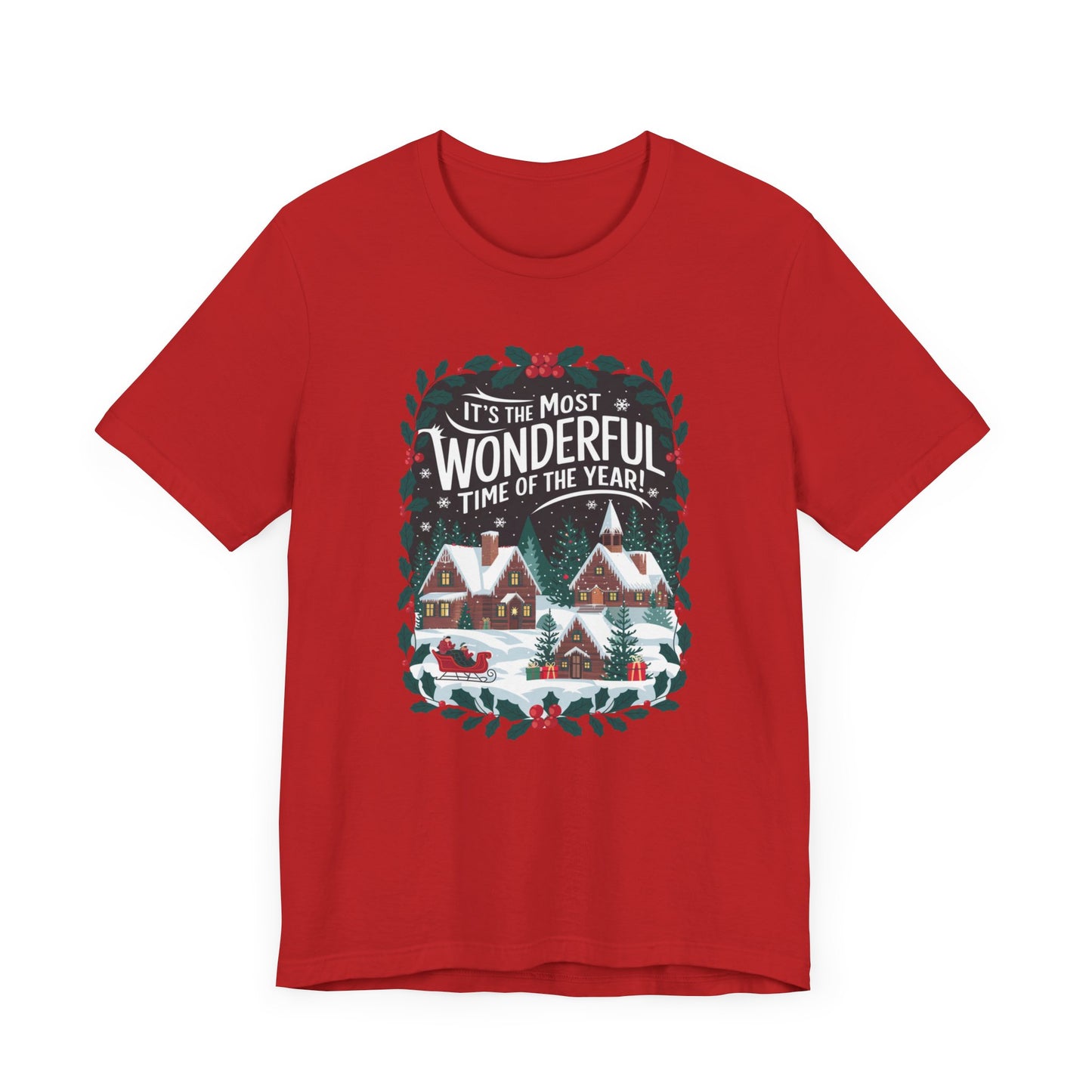 men & women christmas t-shirt. most wonderful time of year. unisex christmas t-shirt.