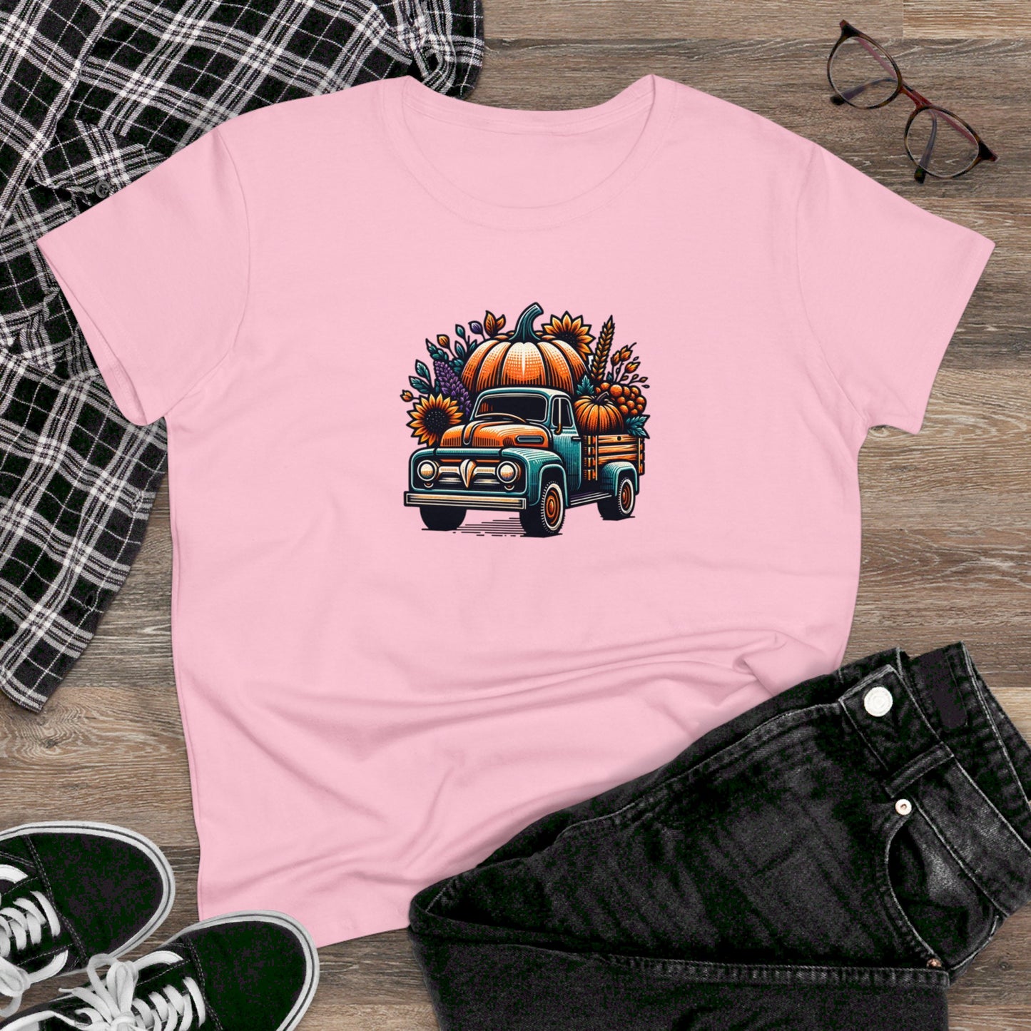 womens t-shirt - pumpkin truck!
