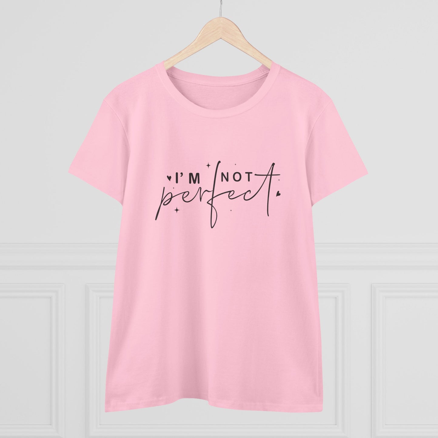 women's midweight cotton tee - i’m not perfect - self-acceptance quote