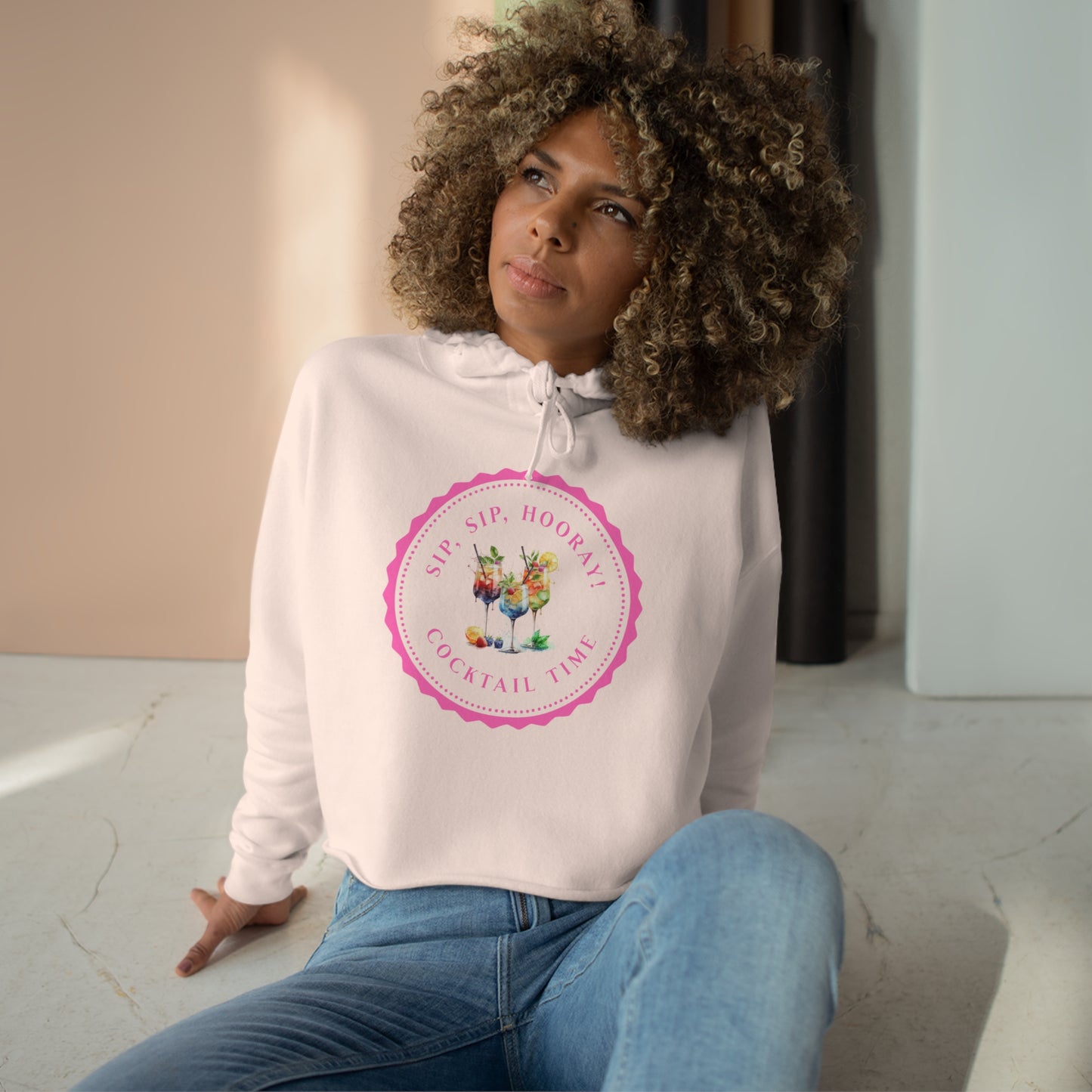 women's hoodie - sip, sip, hooray!