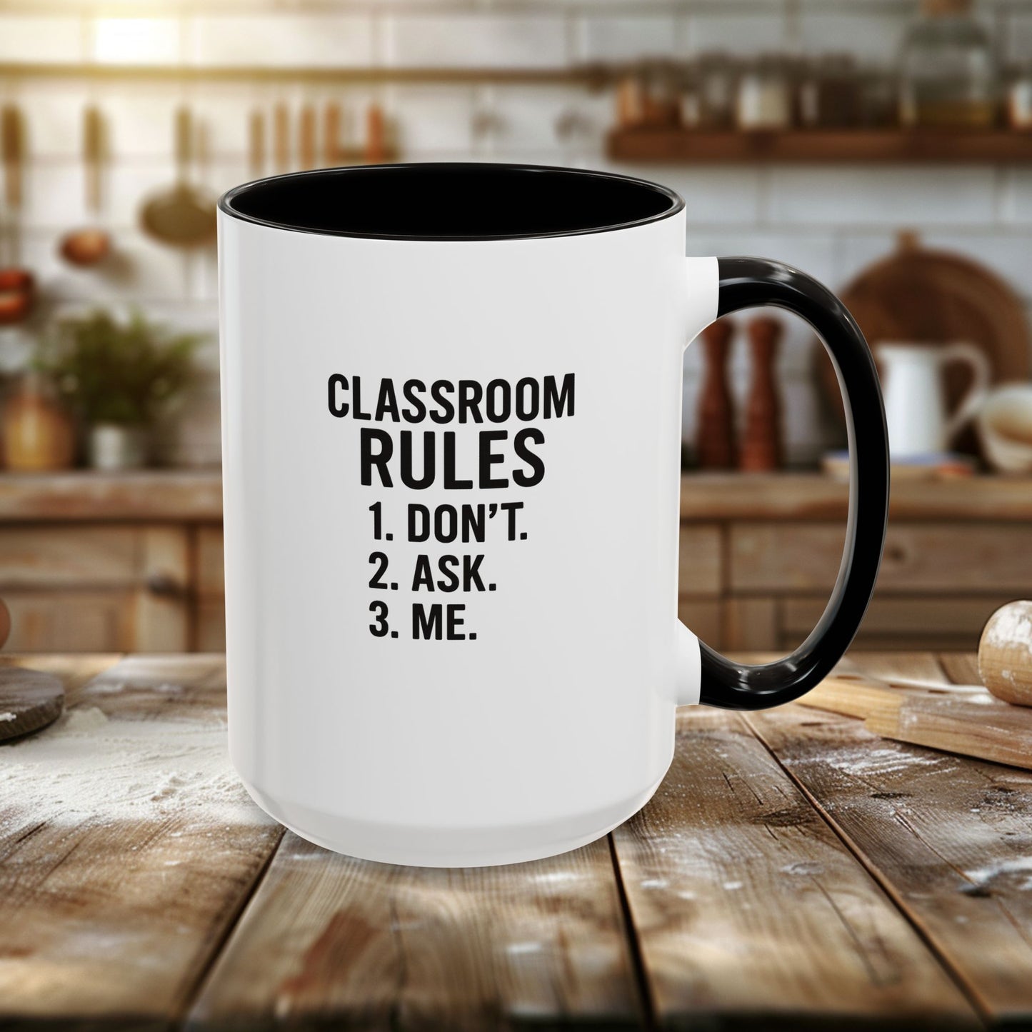 colorful classroom rules mug - perfect for teachers and students. teachers with attitude.