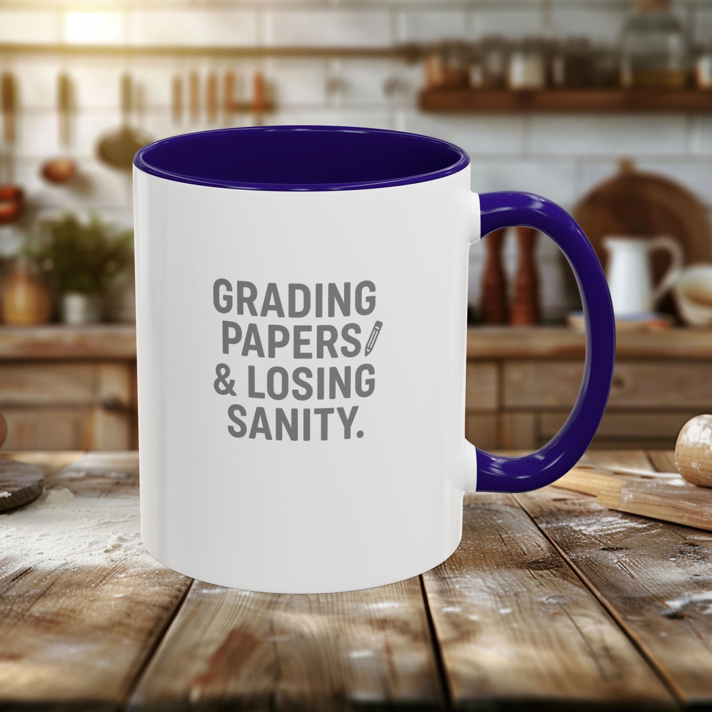 colorful grading papers & losing sanity mug – perfect gift for teachers. teachers with attitude.