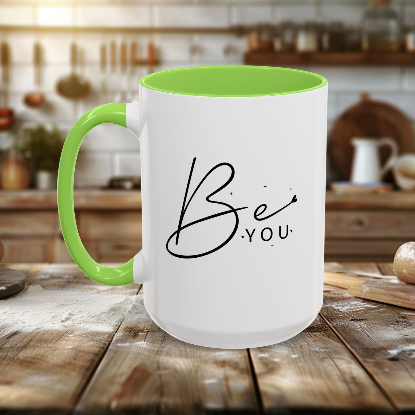 colorful mugs (11oz, 15oz) - be you - simple and powerful self-love quote