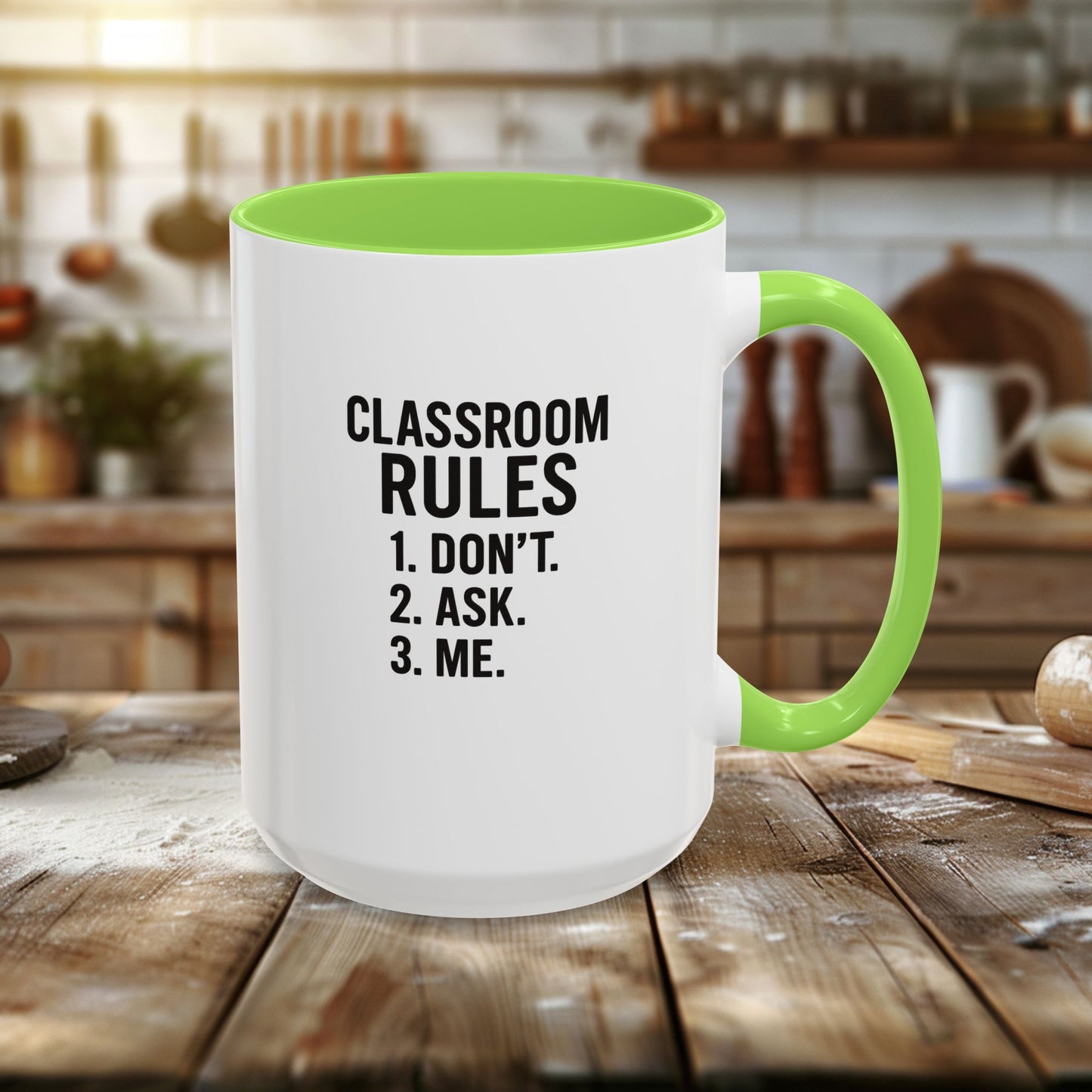 colorful classroom rules mug - perfect for teachers and students. teachers with attitude.